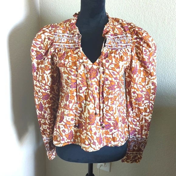Anthropologie Tops - Anthropology Puff Sleeve Blouse Sz S